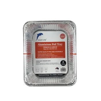 2pc Aluminium Foil Tray-Rectangular 32.3x26.5x6.1cm