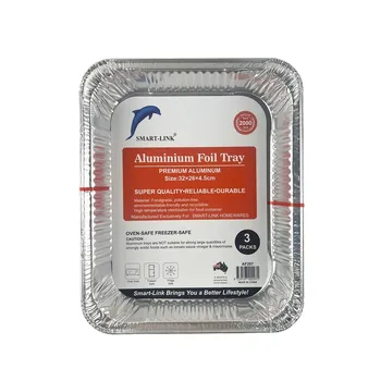 3pc Aluminium Foil Tray-Rectangular 32x26x4.5cm 