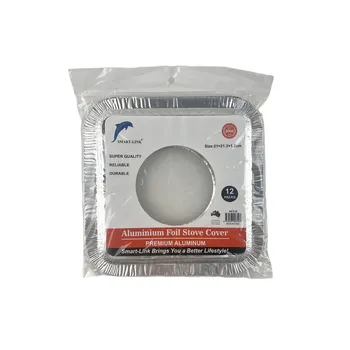 12pc Aluminum Foil Stove Cover 21x21.3x1.2cm 