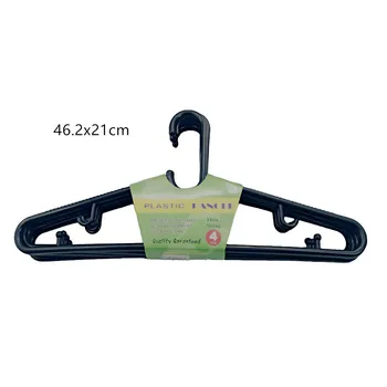 4pc Heavy Duty Coat Hanger-Black 46.2x21cm