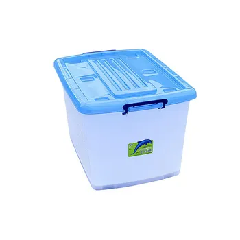 Plastic Storage Container 100L With Blue Lid 65x49.5x39.5cm 