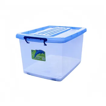 Plastic Storage Container 55L With Blue Lid 55x40x31.5cm