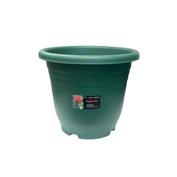 Plastic Round Flower Pot-Green Dia29x24cm 