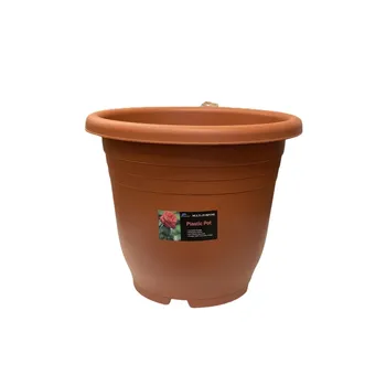 Plastic Round Flower Pot-Brown Dia39x 32.5cm 