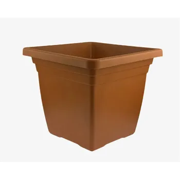 Plastic Square Flower Pot-Brown 27x27x23.5cm