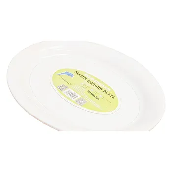 Oval Plastic Serving Platter-White 53.5x38x3.5cm