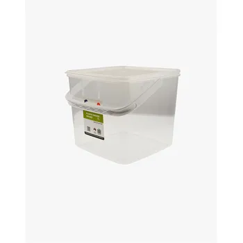 Plastic Square Bucket With Flexi Lid 7L 21.3x21.3x19.3cm