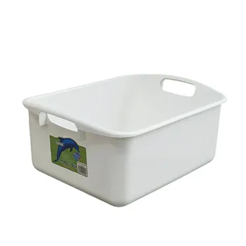 10L Plastic Basin Rectangular White 37.8x29.5x15cm 