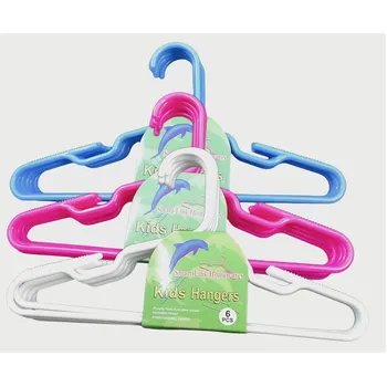 6pc Plastic Kid's Coat Hangers 29.4x16cm 