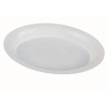 Oval Plastic Serving Platter-White 39.6x27.6x5.7cm 
