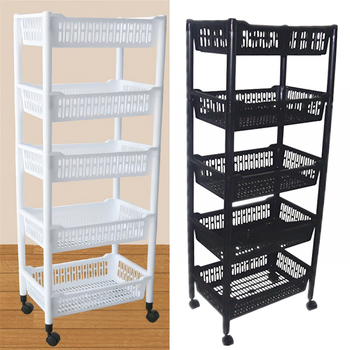 5 Tier Plastic Storage Rack 46.8x31x118cm