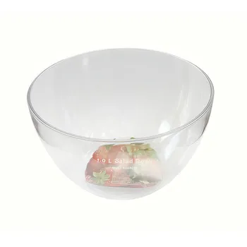 Plastic Salad Bowl Clear Dia14.5x8.3cm 