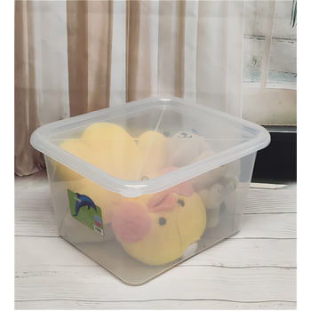 15L Clear Plastic Container With Clear Lid 36x30.5x20.5cm 