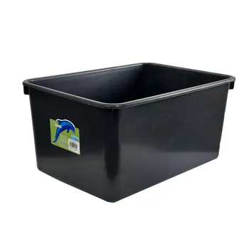 20L Black Plastic Container 43.8x30.8x20.8cm 