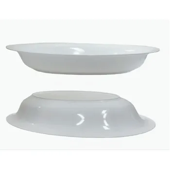 Oval Plastic Serving Platter-White 53x35.8x7.3cm