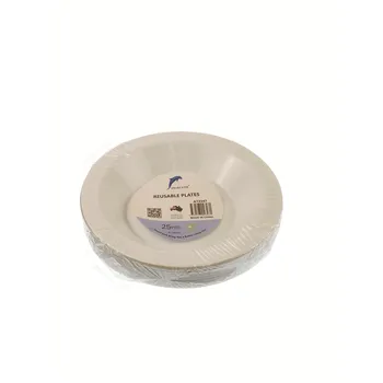 25pk Round Plastic Reusable Bowl Dia180mm