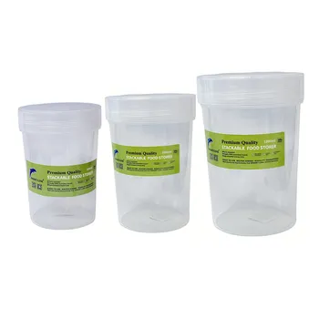 3pk Round Twist Top Storage Box Set 600/1000/1800ml