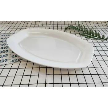 Oval Plastic Serving Platter-White 49.8x32.8x3.5cm 