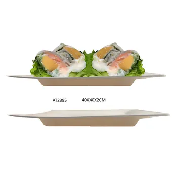 Square Plastic Serving Platter-White 40x40x3cm 