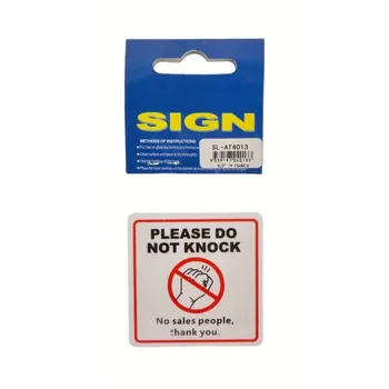 Self Adhesive Plastic Sign-"Please Do Not Knock" 5.5x5.5cm