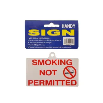Self Adhesive Plastic Sign-" Smoking Not Permitted" 11x7cm