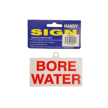 Self Adhesive Plastic Sign-"BORE WATER" 11x7cm