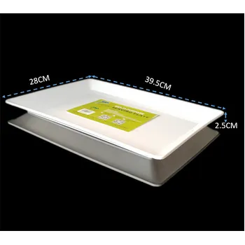 Rectangular Plastic Serving Platter-White 40x28x2.5cm