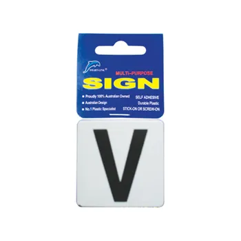 Self Adhesive Plastic Sign-Letters "V" 5.5x5.5cm