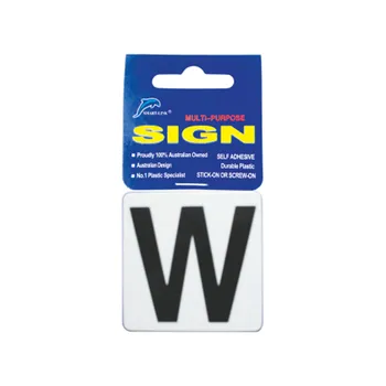 Self Adhesive Plastic Sign-Letters "W" 5.5x5.5cm