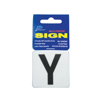 Self Adhesive Plastic Sign-Letters "Y" 5.5x5.5cm