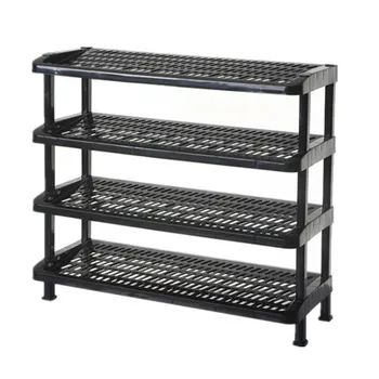 4 Tier Plastic Shoe Rack 64.5x27x64.5cm 