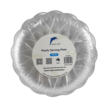 6pc Plastic Round Serving Plate Dia20cm-Clear