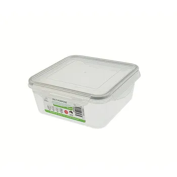 Plastic Clip Lock Food Storage Box 850ml 16.5x16.5x6.8cm