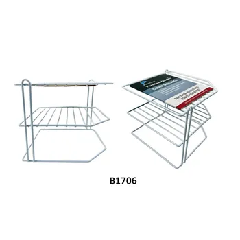 2 Tier Corner Organizer-White Powder Coating 225x225x200mm