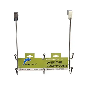 Chrome Over The Door Hooks 30x34cm 