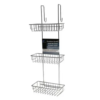 Shower Caddy With Over Door Hooks-Chrome 265x210x770mm