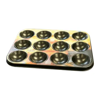 12 Cup Tart Pan-Non Stick Carbon Steel 28.8x22x1.9cm