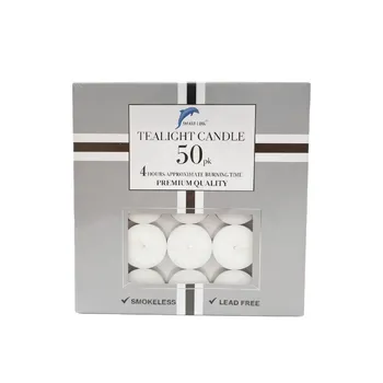 50pk Tealight Candle 4Hours 12grs