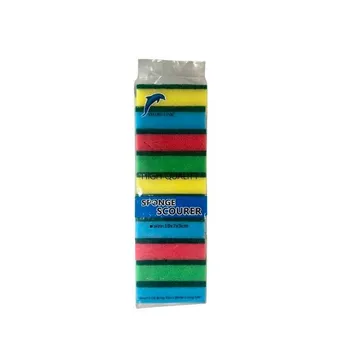 10pc Scourer Sponges Multi-Colour 10x7x3cm