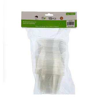 15pcs Clear Sauce Container With Lid 120ml 4oz