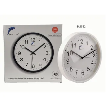 Round Wall Clock-Black & White Frame Dia25x4cm