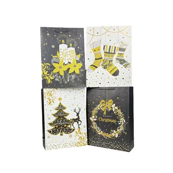 Multi Size Gift Bag-Xmas Black & White 