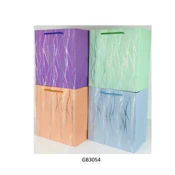 Multi Size Gift Bag-Assorted Colour With Silver Print