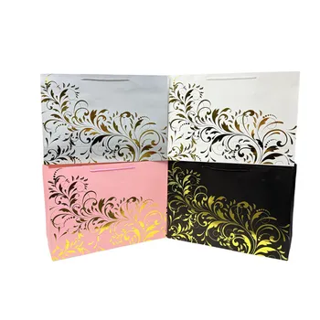 Multi Size Gift Bag-Gold Floral Print Design
