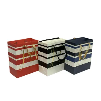 Multi Size Gift Bag-Stripe With Gold Print 