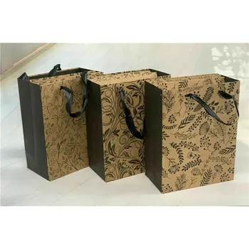Multi Size Gift Bag-Brown With Floral Print