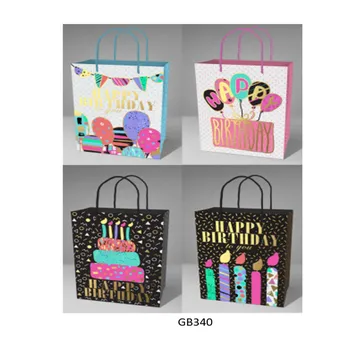 Multi Size Gift Bag-Birthday Colour With Print