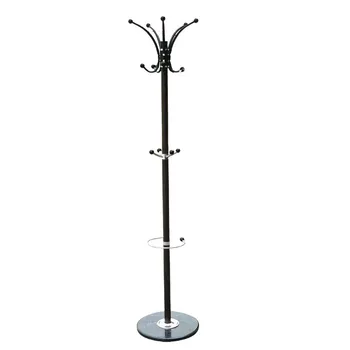 Metal Coat Rack With Marble Base-Black 