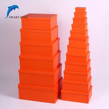 Set of 18 Paper Gift Box Orange 38x45x36cm 