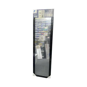 Plastic Frame Over Door Mirror Black 30x120cm